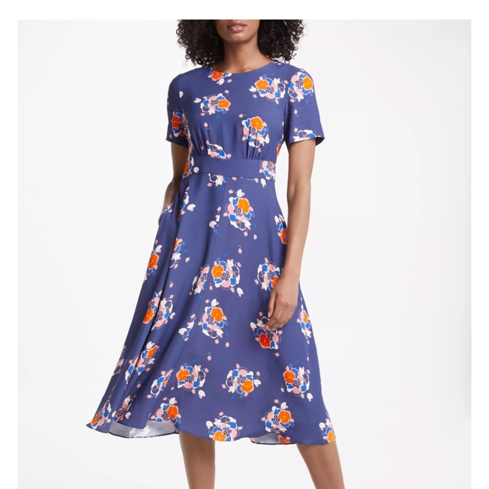 Boden Ruth Midi Dress, navy blue floral sz 8